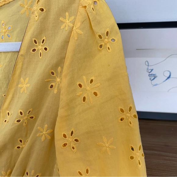 NWT For Love and Lemons - Yellow Spring Eyelet Swing dress - Medium - Picture 9 of 10